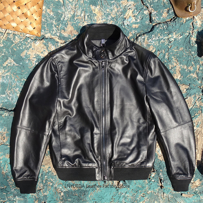 Harrington Jacket - Chaqueta de Cuero Genuino de Piel