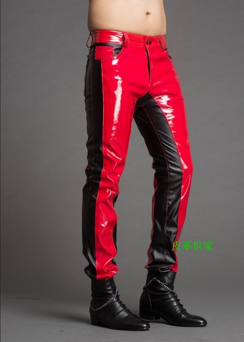 Mens Fashion Winter 2025 - Nuevos pantalones de cuero con costuras