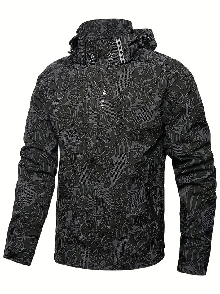 Windbreaker Men Zip - Chaqueta cortavientos informal impermeable para hombre,