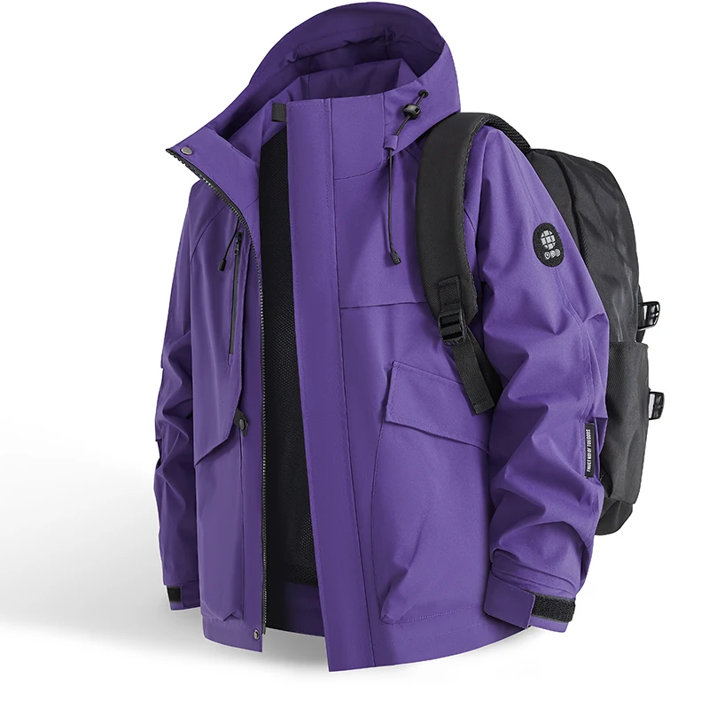 Windbreaker Men Zip - Chaqueta impermeable para hombre, para senderismo