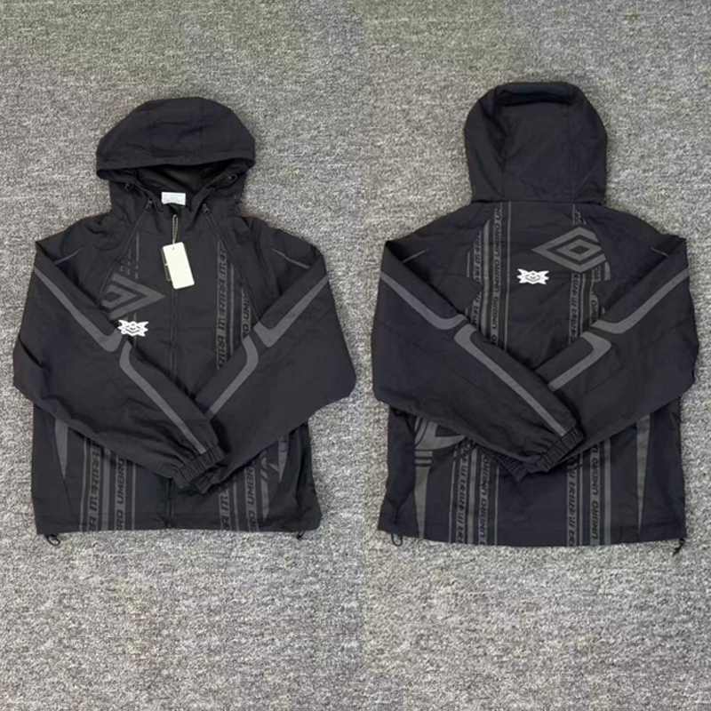 Windbreaker Men Zip - Chaqueta Cortavientos Vintage Negra Mertra con