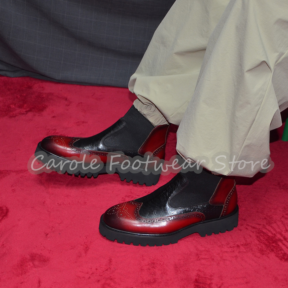 Men'S Fashion For Wedding - Botas Chelsea con relieve de moda