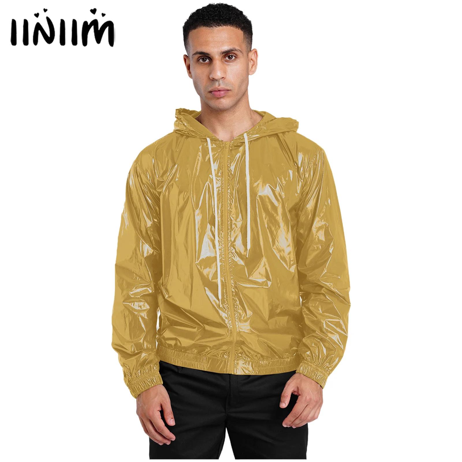Windbreaker Men Zip - Chaqueta impermeable con capucha para hombre,