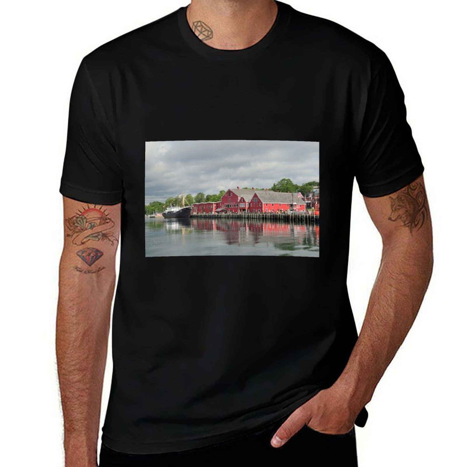 Men'S Fashion Nova Shirts - Camiseta de la ciudad de Lunenburg,