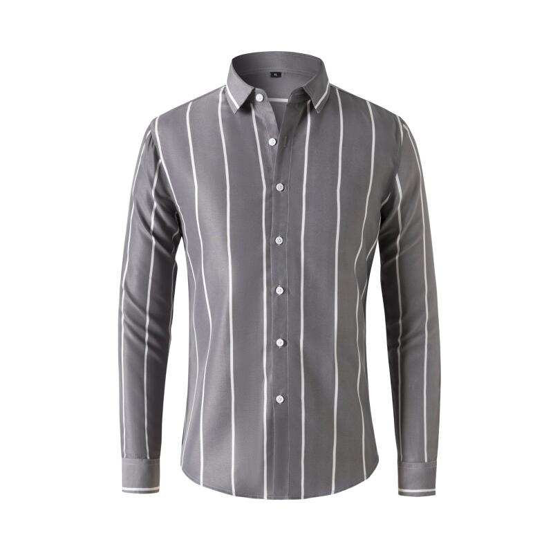 Mens Fashion Dress - Camisa de Vestir a Rayas para