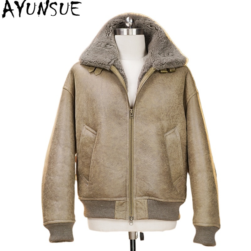 Mens Fashion Winter 2025 - AYUNSUE abrigo de piel Natural de