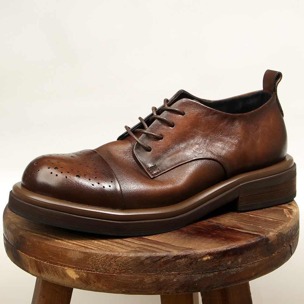 Oxford Shoes Brogue - Zapatos Brogues Oxford de cuero genuino