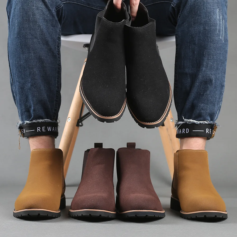Mens Fashion Dress - Botas de tobillo para hombre, botas