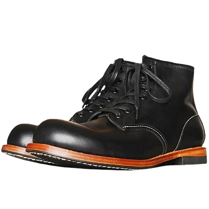 Men'S Fashion For Wedding - Botas Vintage de cuero genuino con