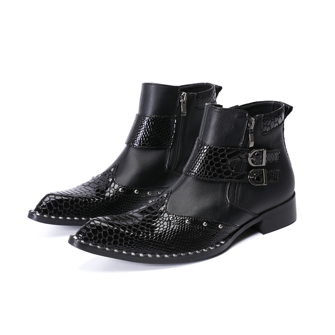 Botas de motociclista de cuero - Mens Fashion Dress reseña y precio