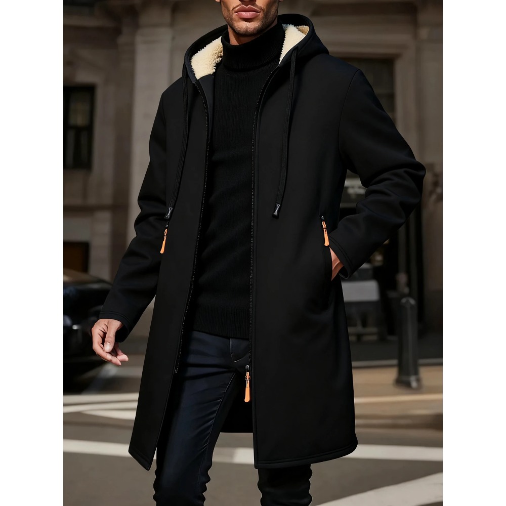 Abrigo largo cálido de inviern - Windbreaker Men Zip reseña y precio