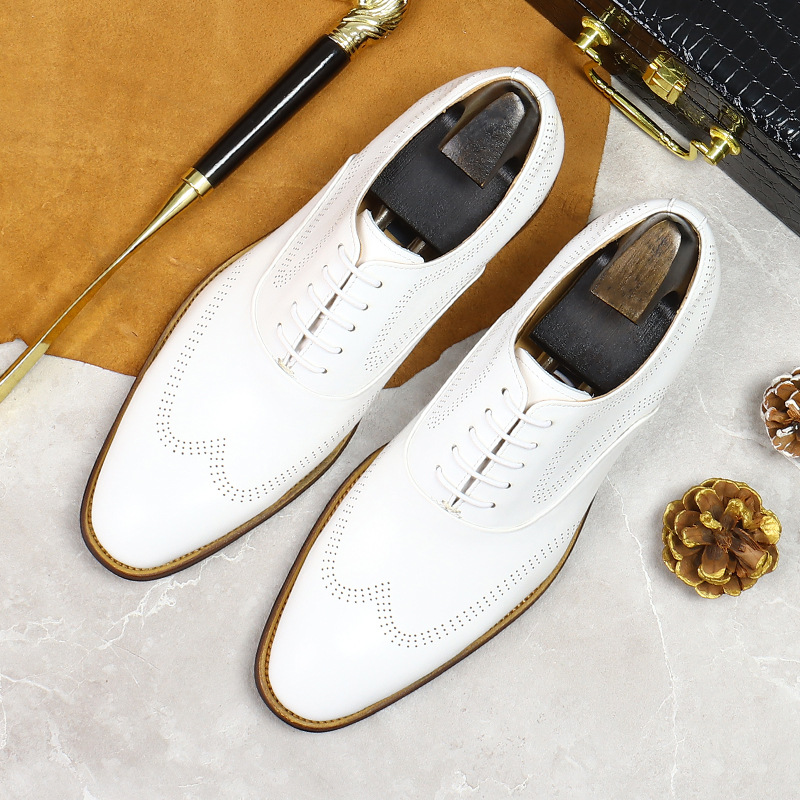 Zapatos Brogue de cuero genuin - Oxford Shoes Brogue reseña y precio