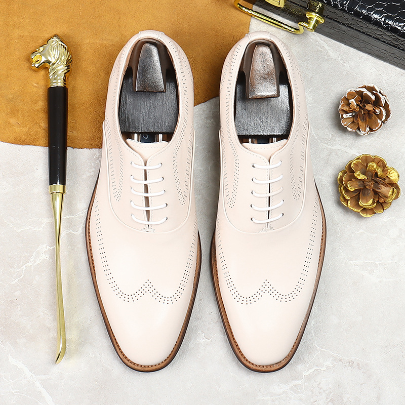 Zapatos Brogue de cuero genuin - Oxford Shoes Brogue reseña y precio