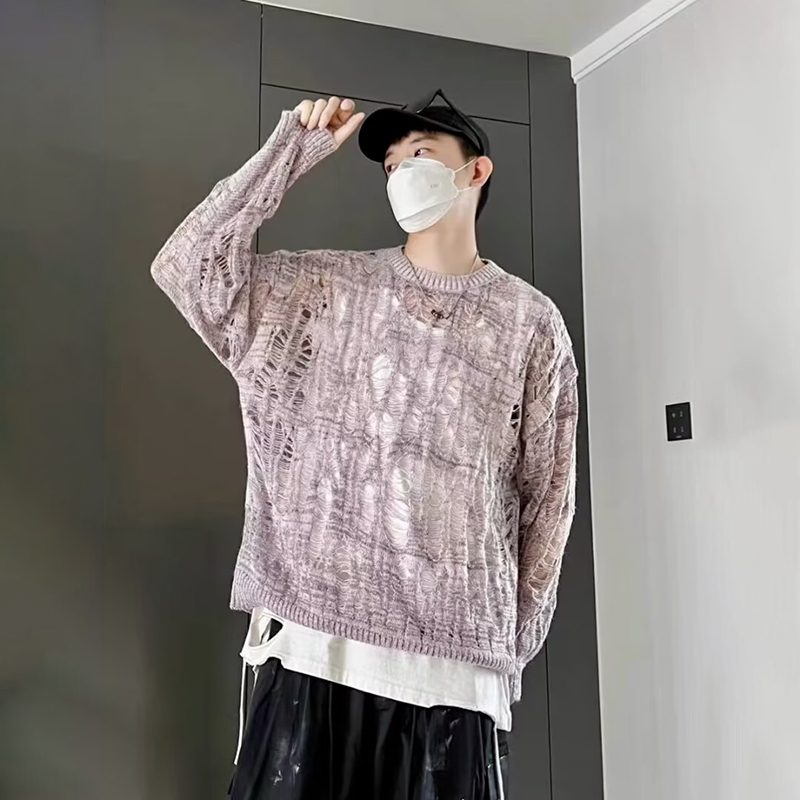 Suéter de punto de malla calad - Mens Fashion Mullet reseña y precio